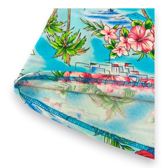 Vintage-BALTEX-Women's Bathing Suit Cover up-Skirt-Swimwear-Summer-Blue-Pink - Picture 4 of 13